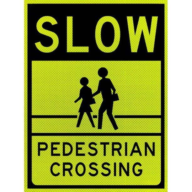 12x18 Slow Down for Pedestrians Print People Crossing Picture Large Street Road Sign Aluminum Metal 4 Pack 12x18 Slow Down for Pedestrians Print People Crossing Picture Large Street Road Sign Aluminum Metal 4 Pack
